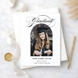 Arched Photo and Script Graduate Announcement Einladung