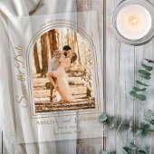 Arched Photo Elegant Script Save the Date Acryleinladungen