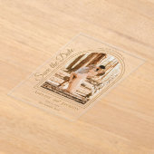 Arched Photo Elegant Script Save the Date Acryleinladungen (Ablage )