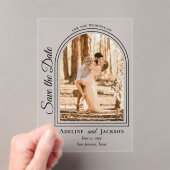 Arched Photo Elegant Script Save the Date Acryleinladungen (Insitu (Handheld))