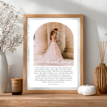 Arched Photo Wedding Song Lyrics Print