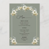 Arched Sage Green Floral Wedding Menu Menükarte (Vorderseite)