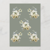 Arched Sage Green Floral Wedding Menu Menükarte (Rückseite)