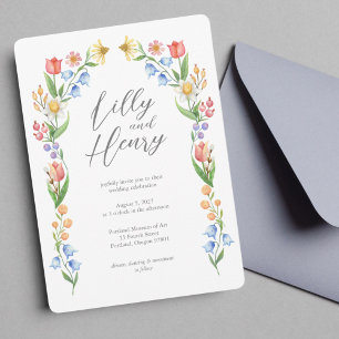 Arched Spring Flora Wedding Einladung