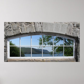 Arched Window - Fake View of Sottish Loch Poster
