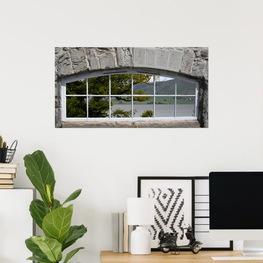 Arched Window mit Blick auf einen Loch Poster (Heimbüro)