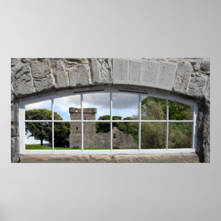 Arched Window mit View of Scottish Castle Poster