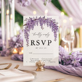 Arched Wisteria Branch Floral Wedding RSVP Card