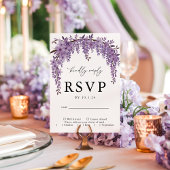 Arched Wisteria Branch Floral Wedding RSVP Card