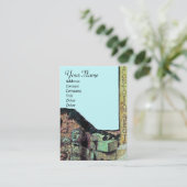 ARCHEO/Antiquar, Archäologie-Monogramm, Aquamarin Visitenkarte (Stehend Vorderseite)