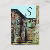 ARCHEO/Antiquar, Archäologie-Monogramm, Aquamarin Visitenkarte (Rückseite)