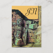 ARCHEO, Antiquar, Archäologie-Monogramm, gelb grün Visitenkarte (Rückseite)