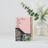ARCHEO/Antiquar, Archäologie Monogramm, Rosa Grün Visitenkarte (Stehend Vorderseite)