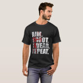 Archer Bowhunting Aim Shoot Swear Repeat Bogenschi T-Shirt (Vorne ganz)