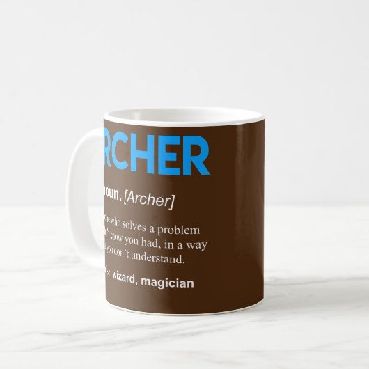 Archer-Definition-Bogenschießen Kaffeetasse (Vorderseite Links)