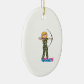 Archer Girl in Camouflage - leicht Keramik Ornament (Rechts)