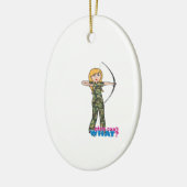 Archer Girl in Camouflage - leicht Keramik Ornament (Links)