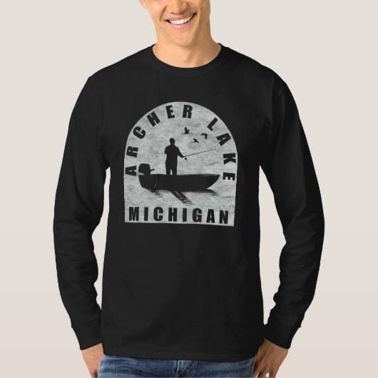 Archer Lake Fishing Michigan T-Shirt (Vorderseite)