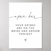 ARCHER Minimalistisch Open Bar Sign Poster (Vorne)