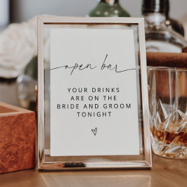 ARCHER Minimalistisch Open Bar Sign Poster