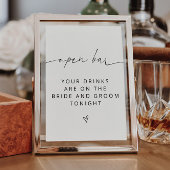 ARCHER Minimalistisch Open Bar Sign Poster