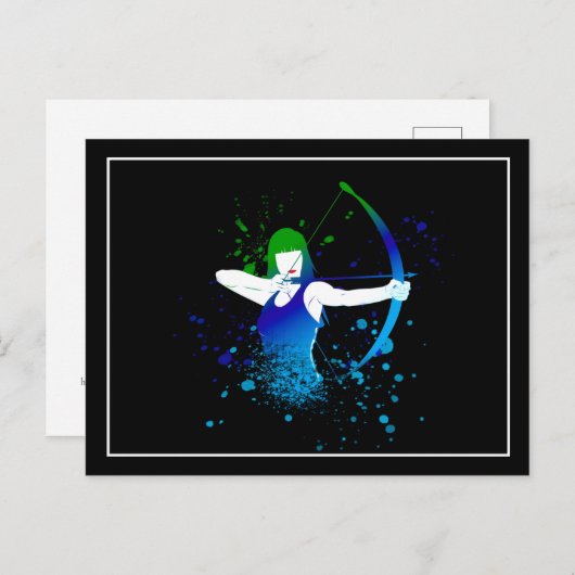 Archer Paint Splash Postkarte (Vorne/Hinten)