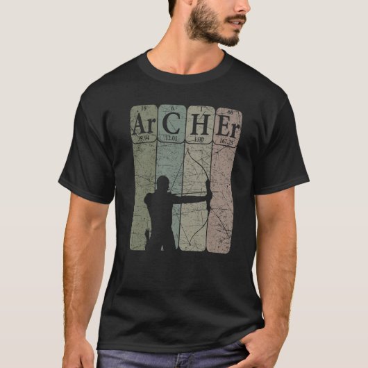 Archer Periodic Table Elements Bow Hunting Archery T-Shirt (Vorderseite)