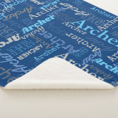 Archer personalisierte Namenstöne in Blau und Grau Sherpadecke (3/4)