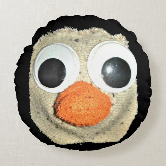 Archer Round Pillow (Googly Eyes) Rundes Kissen (Vorderseite)