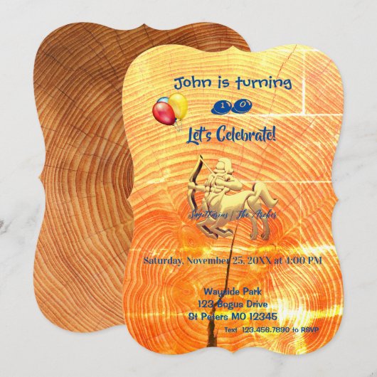 Archer Sagittarius (22. - 21. Dezember) Einladung (Vorne/Hinten)