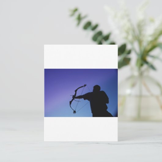 ARCHER SILHOUETTE BOW MAN POSTKARTE (Stehend Vorderseite)