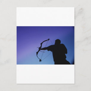 ARCHER SILHOUETTE BOW MAN POSTKARTE