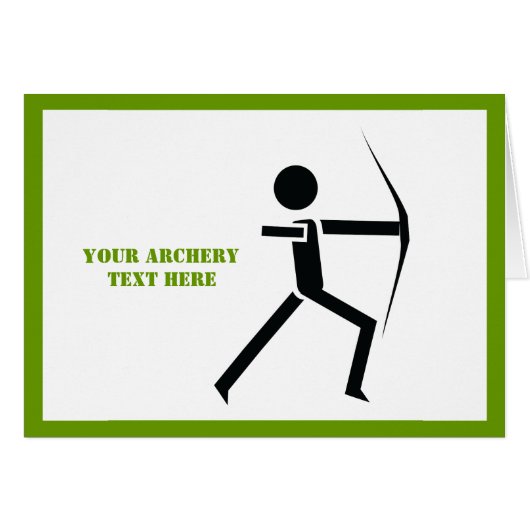 Archer with bow black green archery greeiting card (Vorderseite (Horizontal))