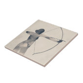 Archeress Watercolor-Silhouette Fliese (Seite)