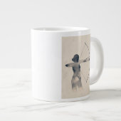 Archeress Watercolor-Silhouette Jumbo-Tasse (Vorderseite Rechts)