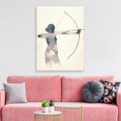 Archeress Watercolor-Silhouette Leinwanddruck (Insitu (Wohnzimmer))