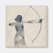 Archeress Watercolor-Silhouette Magnet (Vorne)