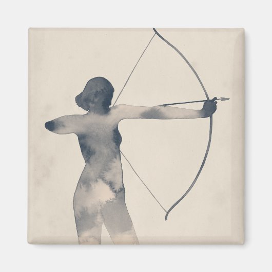 Archeress Watercolor-Silhouette Magnet (Vorne)