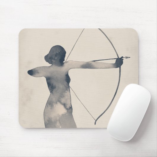 Archeress Watercolor-Silhouette Mousepad (Mit Mouse)