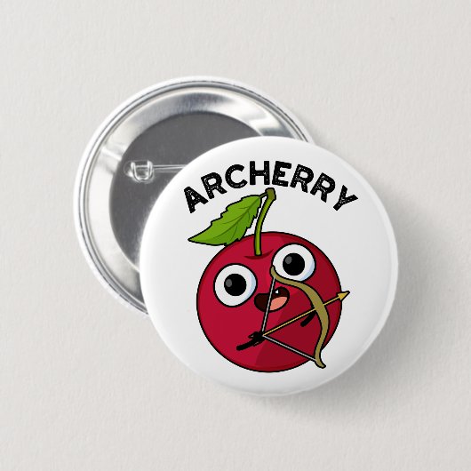 Archerry Funny Frucht Archery Pun Button (Vorne & Hinten)