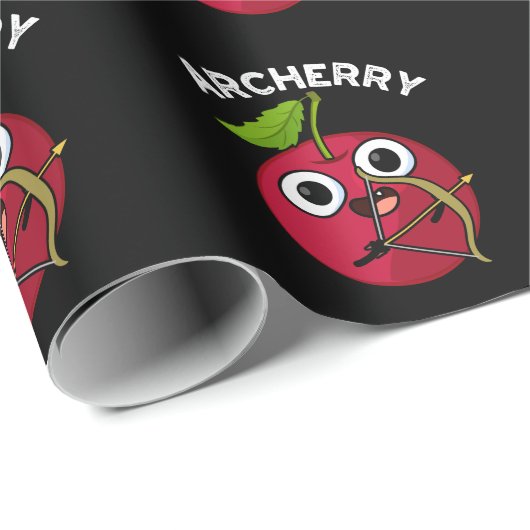 Archerry Funny frucht Archery Pun Dark BG Geschenkpapier (Rolleneckpunkt)