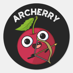 Archerry Funny frucht Archery Pun Dark BG Runder Aufkleber