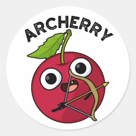 Archerry Funny Frucht Archery Pun Runder Aufkleber (Vorderseite)