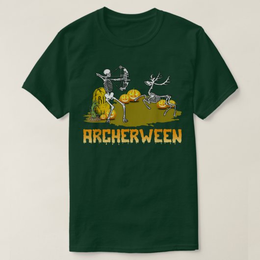 Archerween Skeleton Archery Bow Jagd Halloween  T-Shirt (Design vorne)