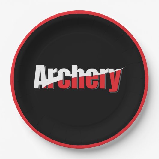 Archery Abstrakt Swish - Graphic Two-Tone Art Pappteller (Vorderseite)