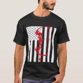 Archery American Flag Usa Patriotic Bow Arrows Arc T-Shirt (Vorderseite)