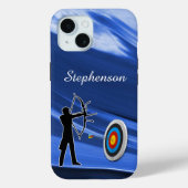 Archery - Archer Silhouette and target Personalize Case-Mate iPhone Hülle (Rückseite)