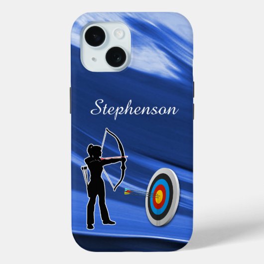 Archery - Archer Silhouette and target Personalize Case-Mate iPhone Hülle (Rückseite)