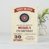 Archery Birthday Party Einladung (Stehend Vorderseite)
