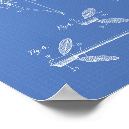 Archery Bow 1929 Patent Art Blueprint Poster (Ecke)